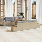 Garten Essgruppe mit Kissen 9 pcs Beige und Grau