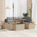 Garten Essgruppe mit Kissen 5 pcs Beige und Grau