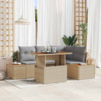 Garten Essgruppe mit Kissen 5 pcs Beige und Grau