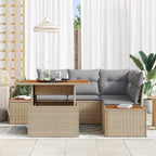 Garten Essgruppe mit Kissen 5 pcs Beige und Grau