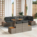 Garten Essgruppe mit Kissen 9 pcs Grau und Braun
