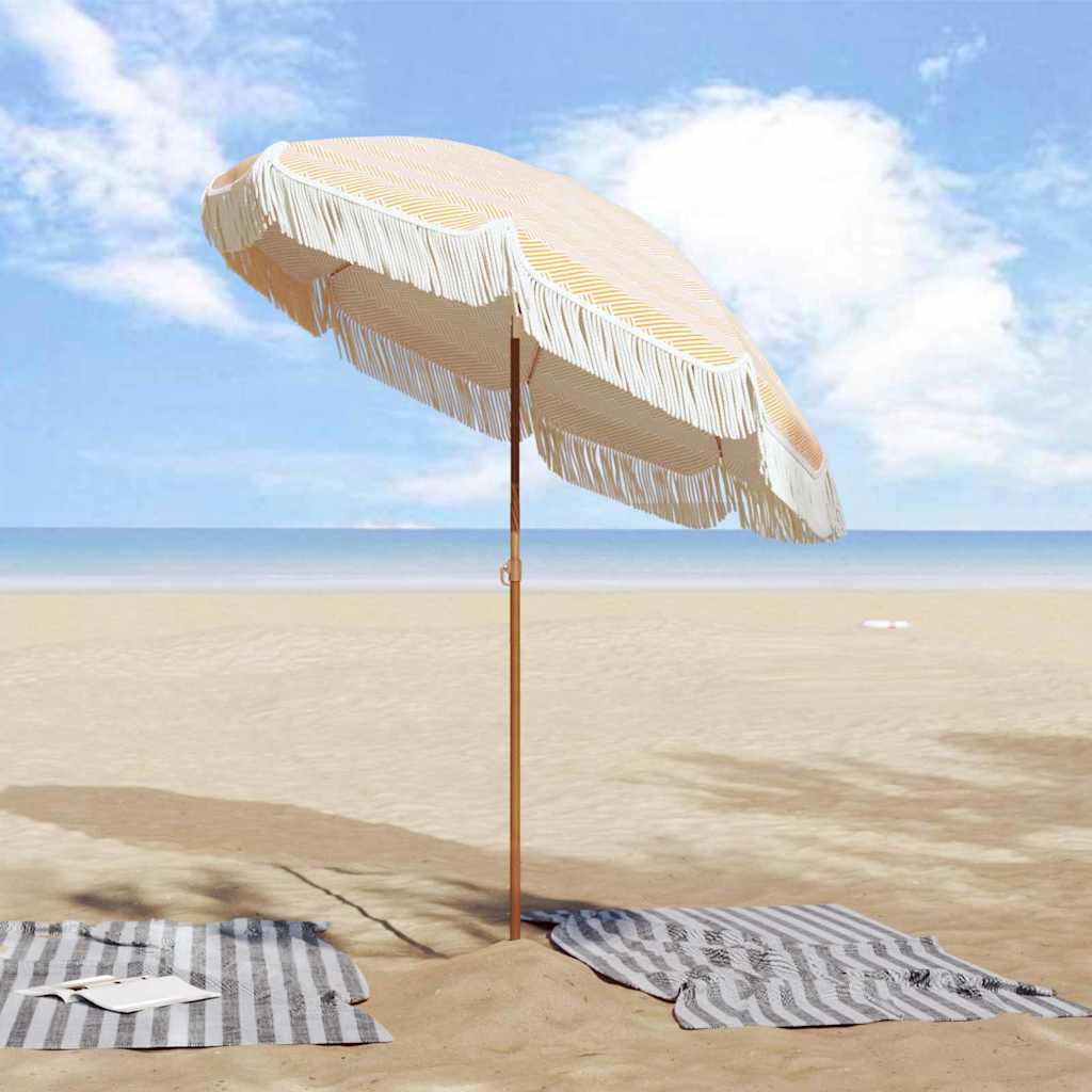 Strandparasol Gelb und Weiß 160 x 160 x 196 cm