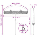 Strandparasol Gelb und Weiß 160 x 160 x 196 cm