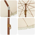 Strandparasol Gelb und Weiß 205 x 205 x 210 cm