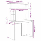 Schreibtisch mit Regal Weiß 91 x 50 x 149 cm Holzwerkstoff