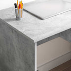 Schreibtisch mit Regal Beton Grau 90 x 49 x 75 cm Holzwerkstoff
