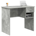 Schreibtisch mit Regal Beton Grau 90 x 49 x 75 cm Holzwerkstoff