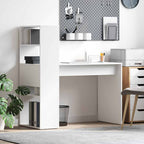 Schreibtisch mit Regal Weiß 113 x 54 x 120 cm Holzwerkstoff