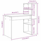 Schreibtisch mit Regal Weiß 113 x 54 x 120 cm Holzwerkstoff