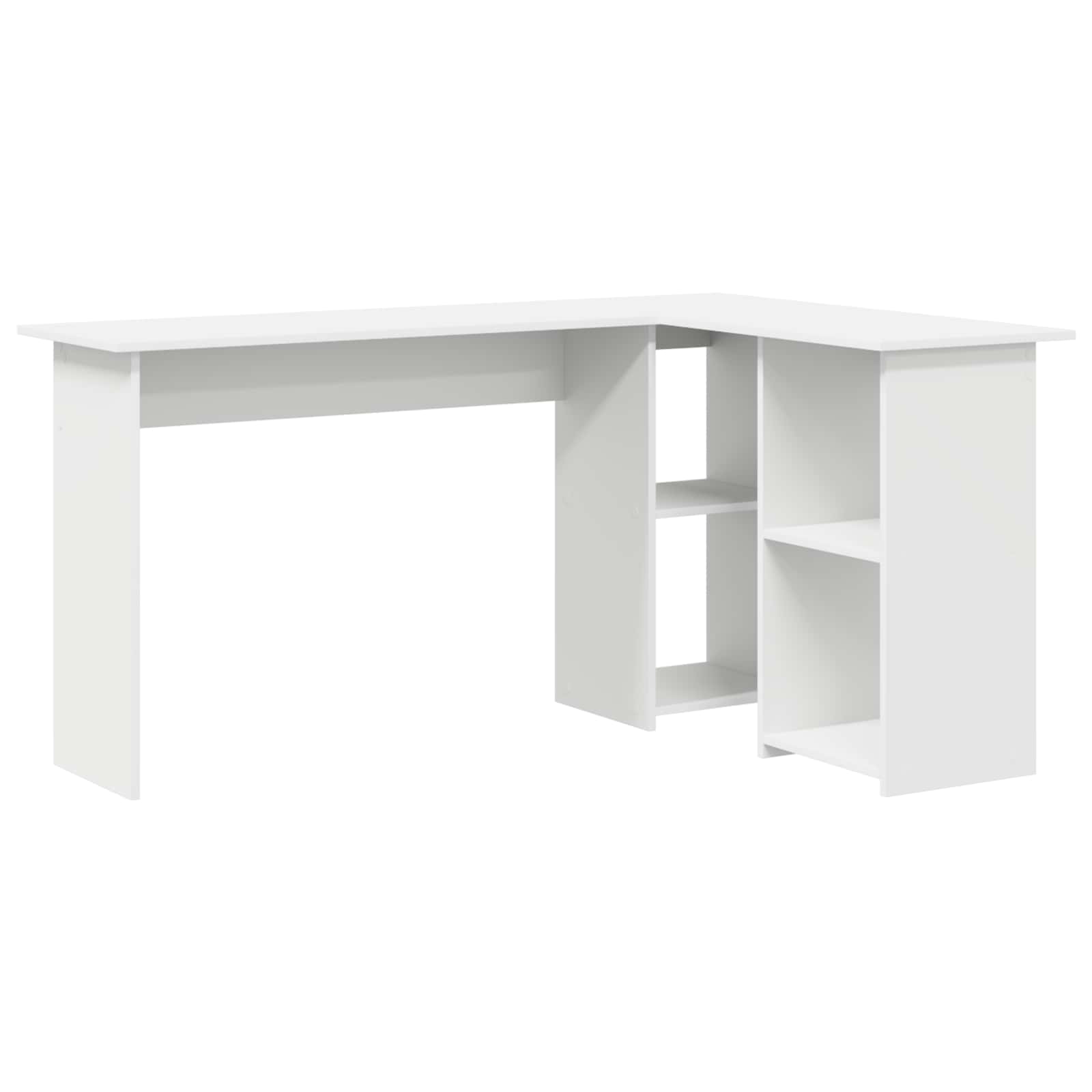Schreibtisch mit Regal Weiß 142 x 102 x 73 cm Holzwerkstoff