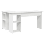 Schreibtisch mit Regal Weiß 142 x 102 x 73 cm Holzwerkstoff