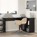 Schreibtisch mit Regal Schwarz Eichen-Optik 142 x 102 x 73 cm