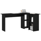 Schreibtisch mit Regal Schwarz Eichen-Optik 142 x 102 x 73 cm