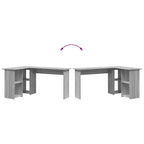 Schreibtisch Graues Sonoma 142 x 102 x 73 cm Holzwerkstoff