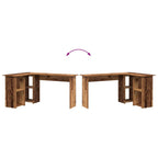 Schreibtisch mit Regal Altholz 142 x 102 x 73 cm Holzwerkstoff
