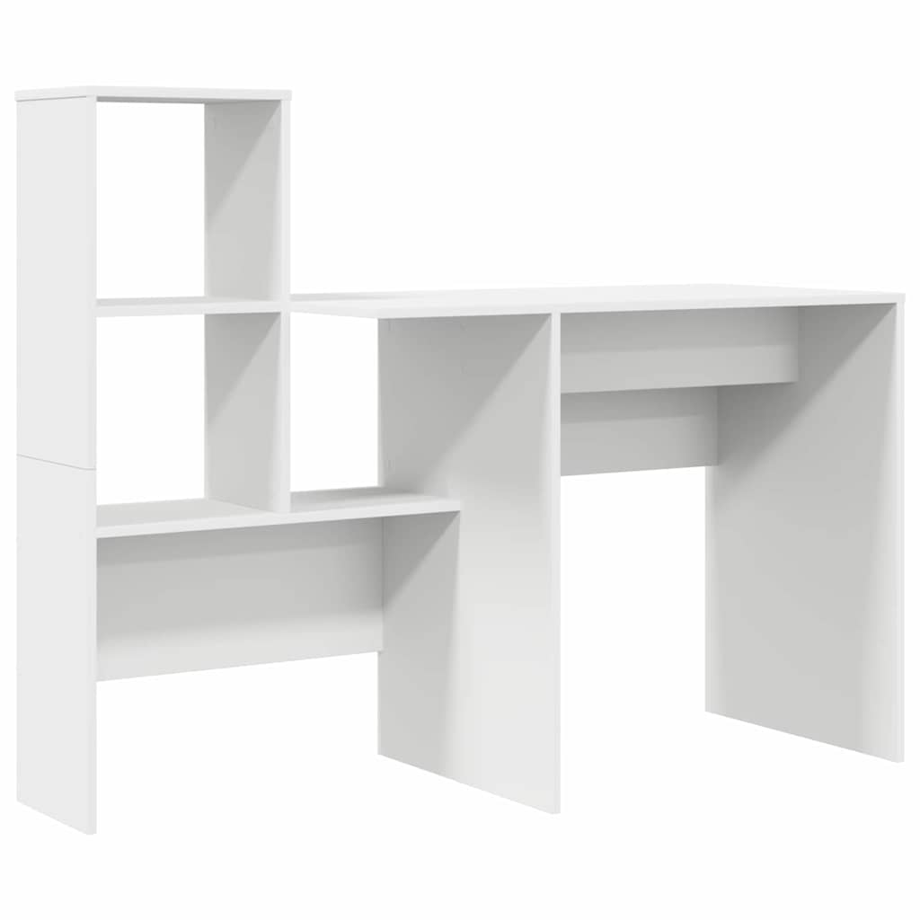 Schreibtisch mit Regal Weiß 131,5 x 50 x 106,5 cm Holzwerkstoff