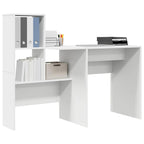 Schreibtisch mit Regal Weiß 131,5 x 50 x 106,5 cm Holzwerkstoff
