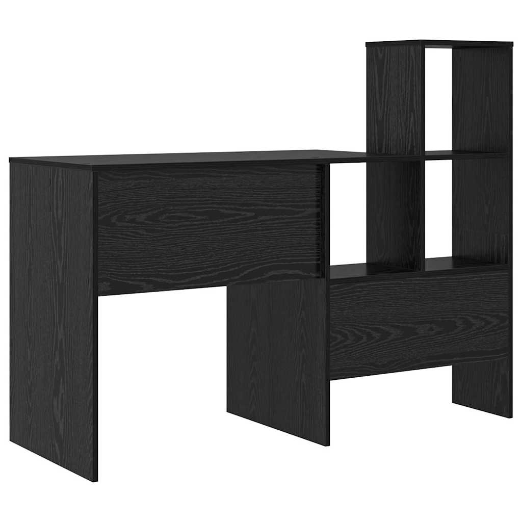 Schreibtisch Schwarz Eichen-Optik 131,5 x 50 x 106,5 cm