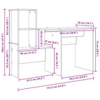 Schreibtisch Graues Sonoma 131,5 x 50 x 106,5 cm Holzwerkstoff