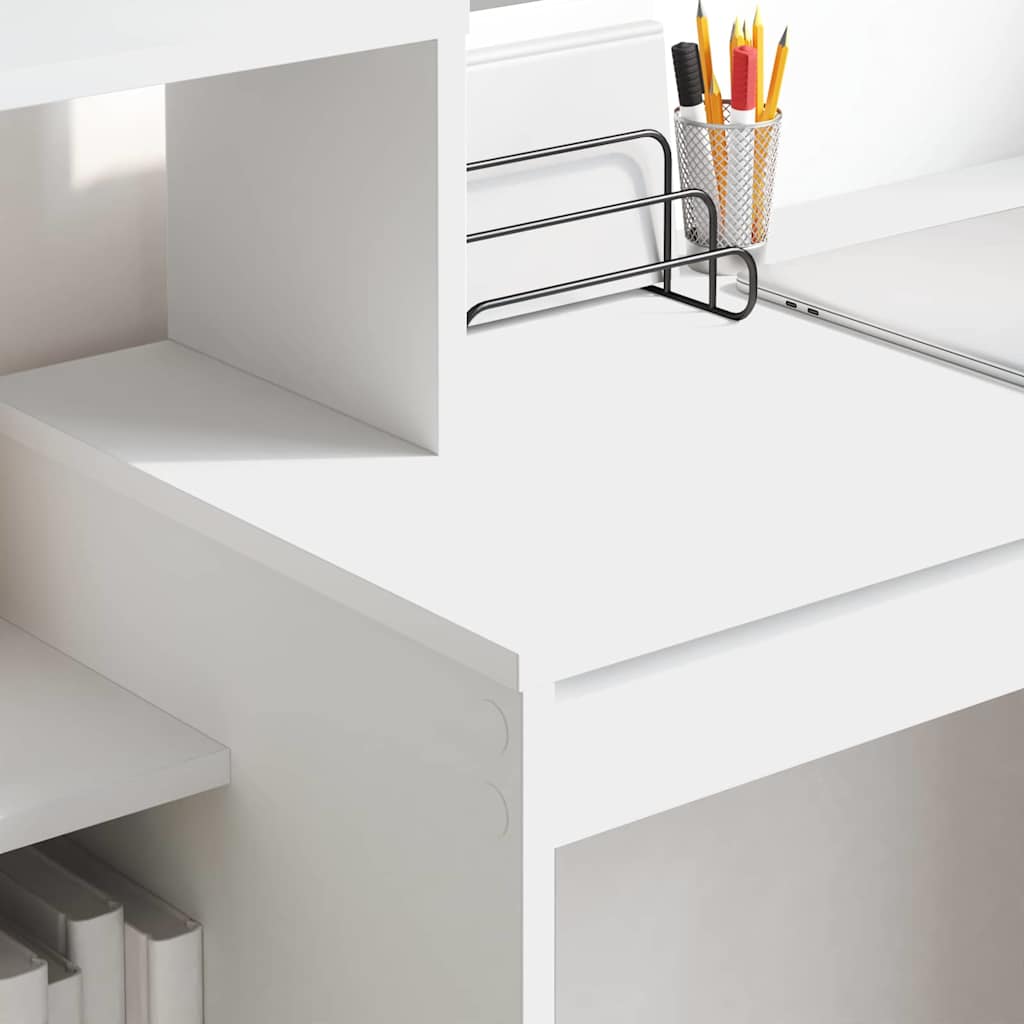 Schreibtisch mit Regal Weiß 100 x 40 x 90 cm Holzwerkstoff