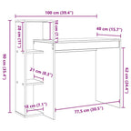 Schreibtisch mit Regal Altholz 100 x 40 x 90 cm Holzwerkstoff