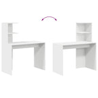 Schreibtisch mit Regal Weiß 102 x 50 x 124 cm Holzwerkstoff
