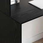 Schreibtisch mit Regal Schwarz Eichen-Optik 102 x 50 x 124 cm
