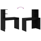 Schreibtisch mit Regal Schwarz Eichen-Optik 102 x 50 x 124 cm
