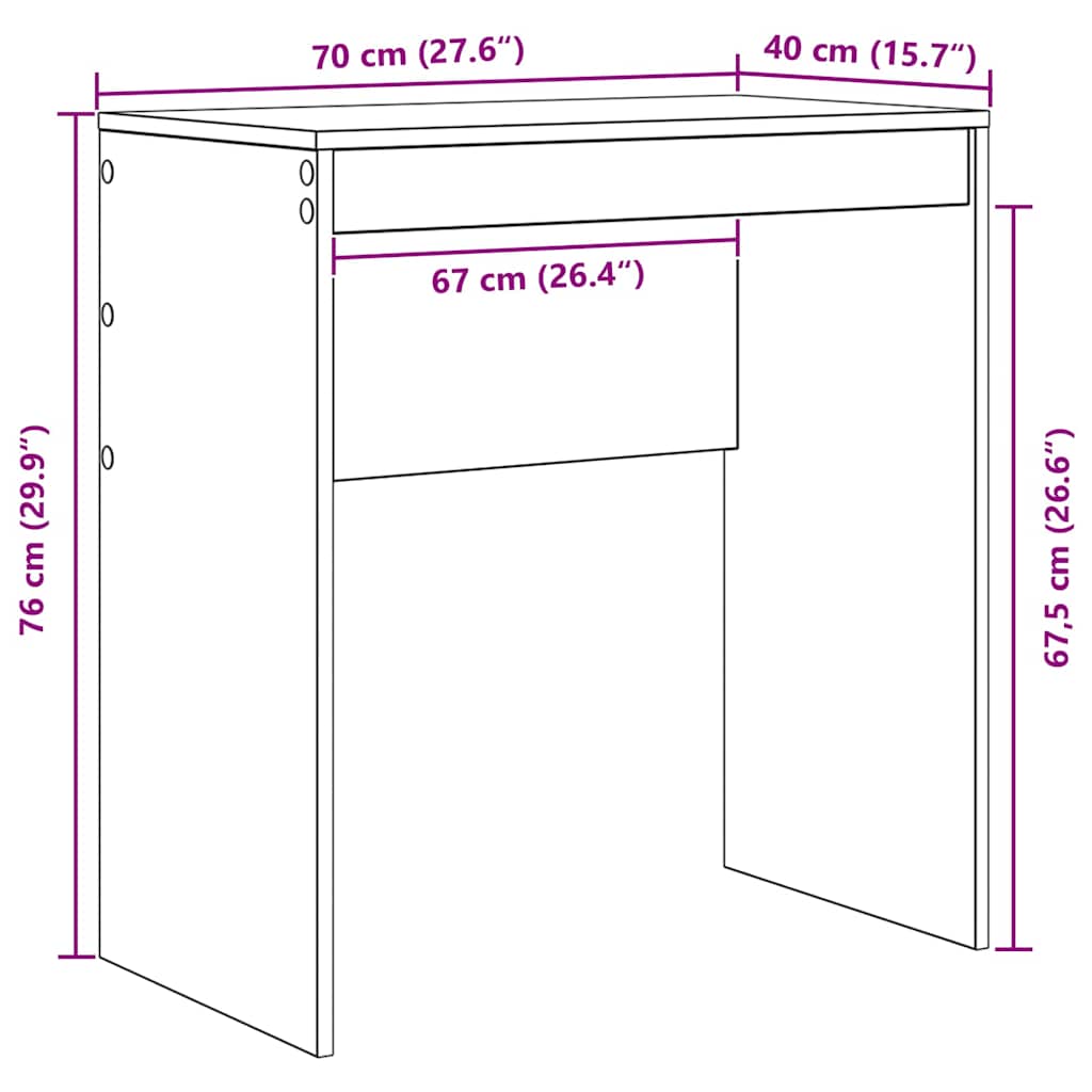 Schreibtisch Beton Grau 70 x 40 x 76 cm