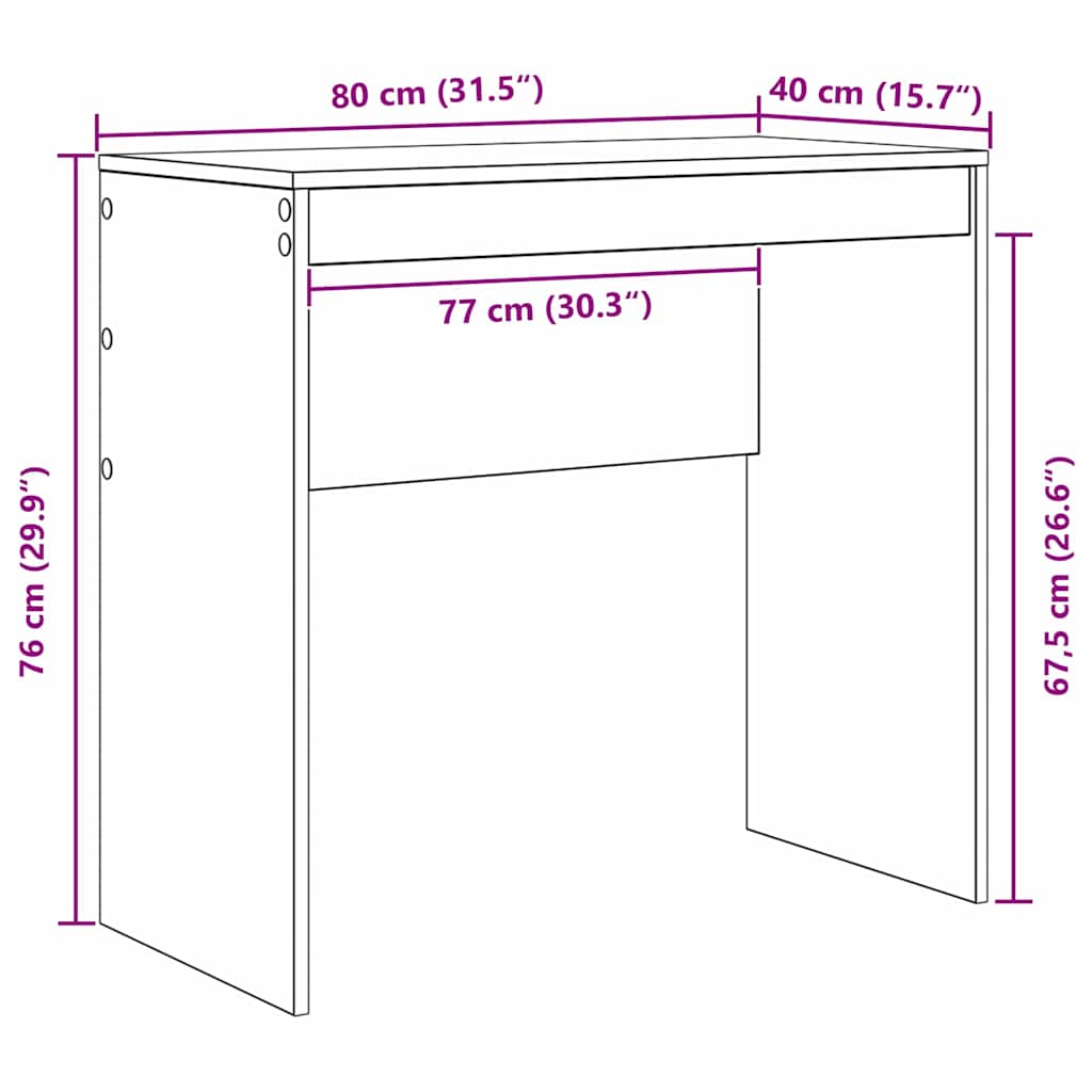 Schreibtisch Graues Sonoma 80 x 40 x 76 cm