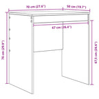 Schreibtisch Weiß 70 x 50 x 76 cm
