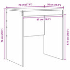 Schreibtisch Beton Grau 70 x 50 x 76 cm