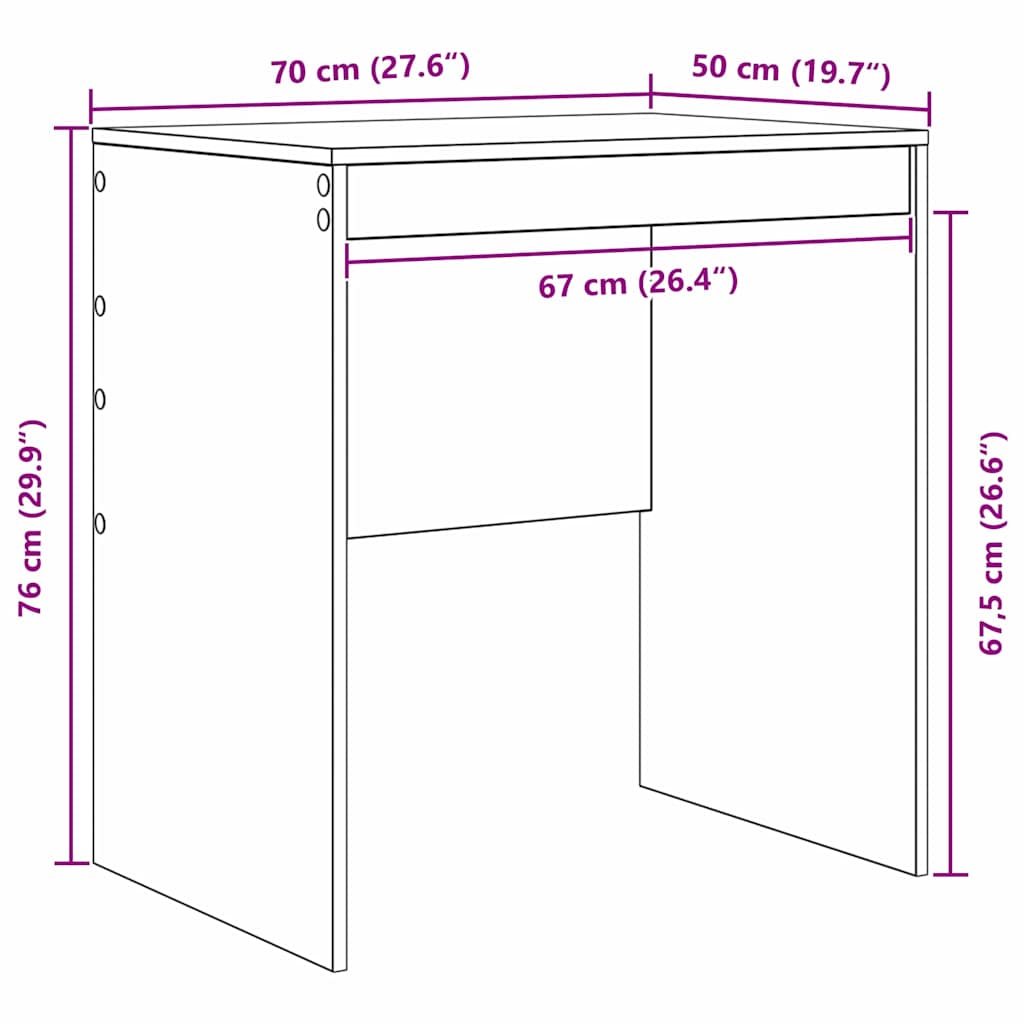 Schreibtisch Beton Grau 70 x 50 x 76 cm