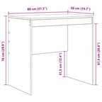 Schreibtisch Schwarz Eichen-Optik 80 x 50 x 76 cm