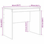 Schreibtisch Schwarz Eichen-Optik 90 x 50 x 76 cm