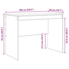 Schreibtisch Weiß 100 x 50 x 76 cm