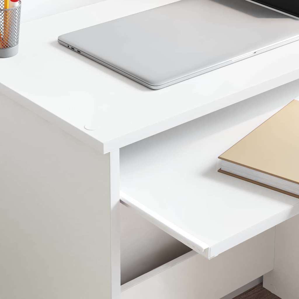 Schreibtisch mit Regal Weiß 106 x 41 x 88.5 cm Holzwerkstoff