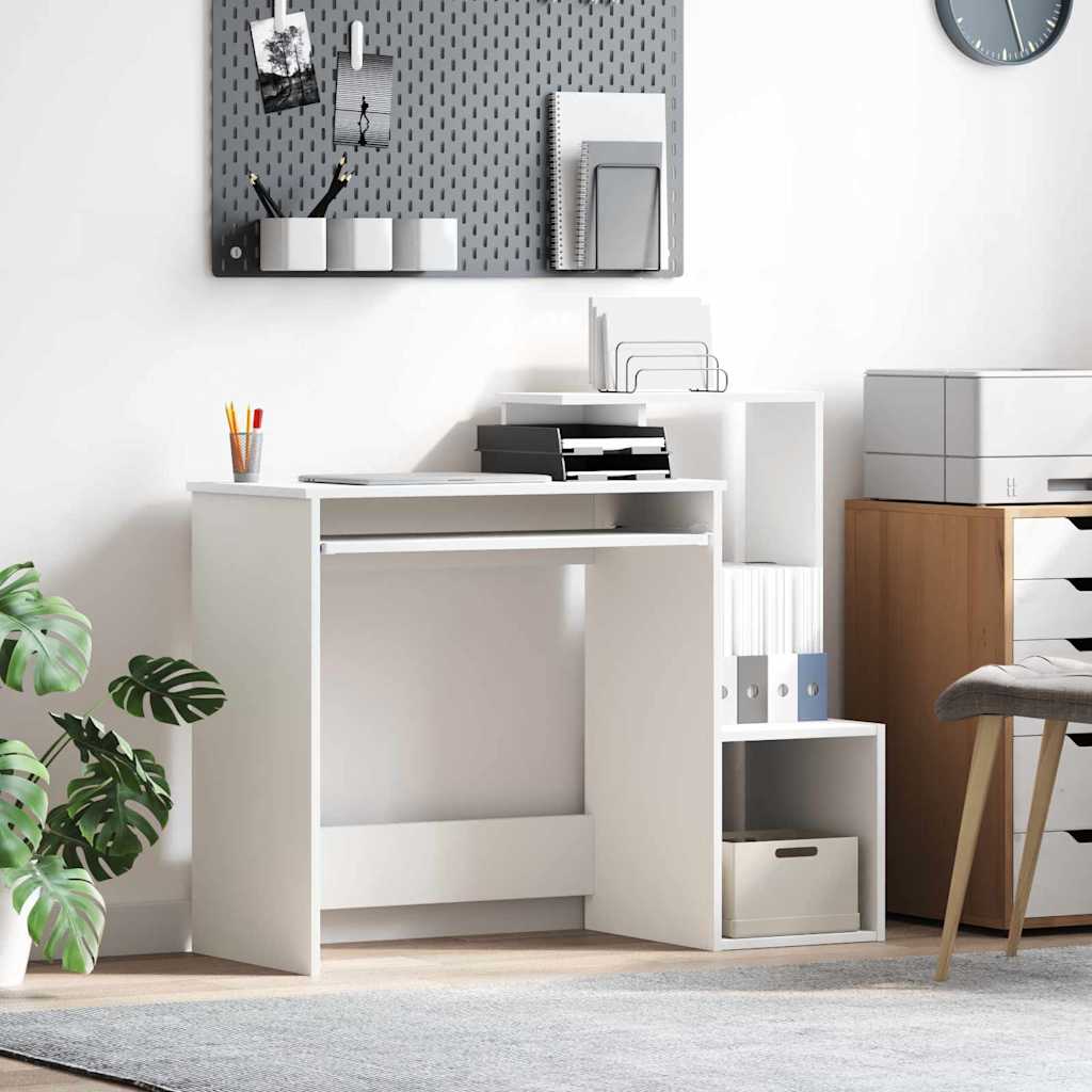 Schreibtisch mit Regal Weiß 106 x 41 x 88.5 cm Holzwerkstoff