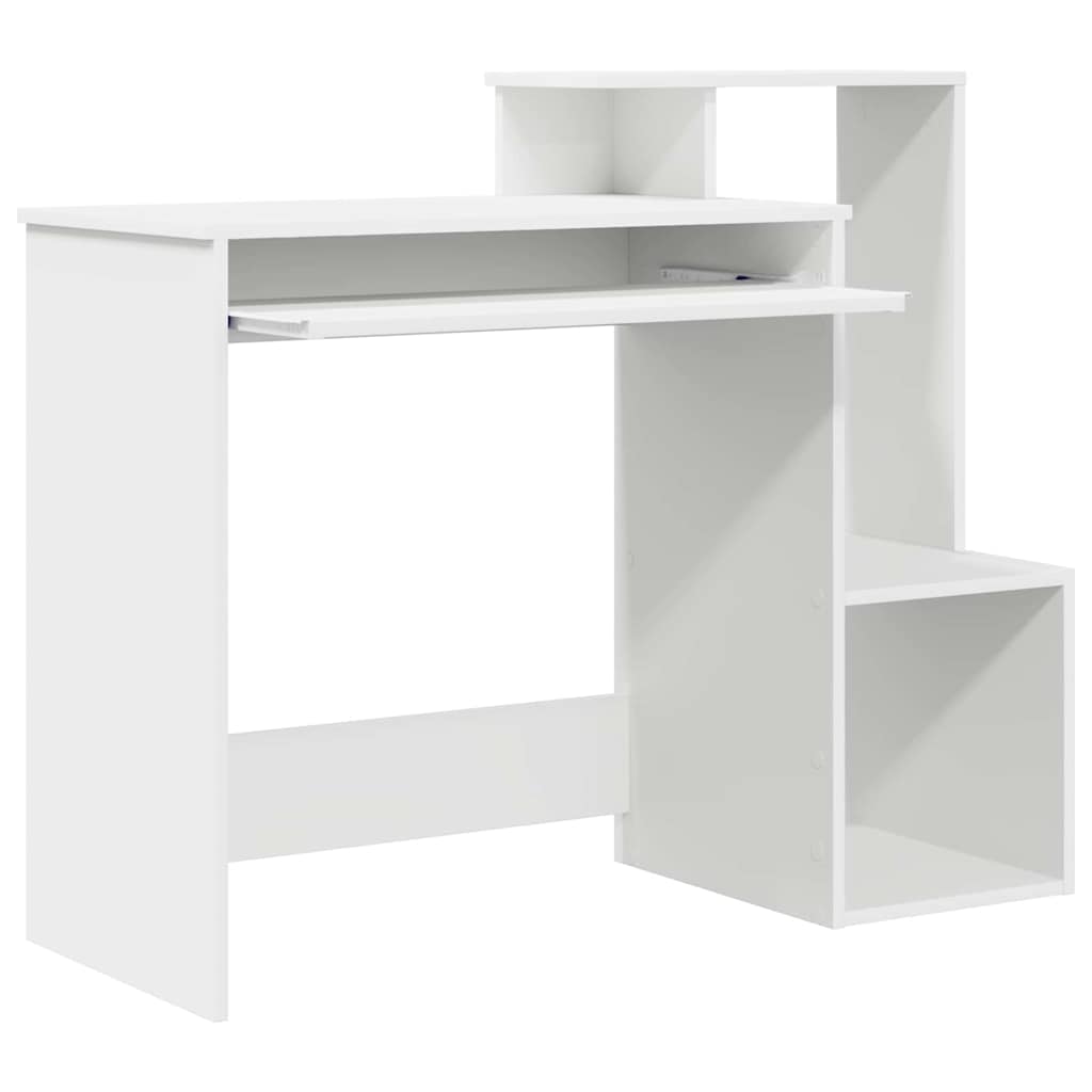 Schreibtisch mit Regal Weiß 106 x 41 x 88.5 cm Holzwerkstoff