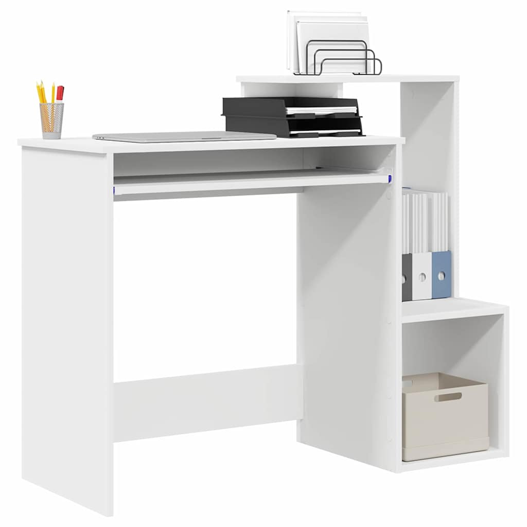 Schreibtisch mit Regal Weiß 106 x 41 x 88.5 cm Holzwerkstoff