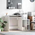 Schreibtisch mit Regal Weiß 120,5 x 44 x 88,5 cm Holzwerkstoff