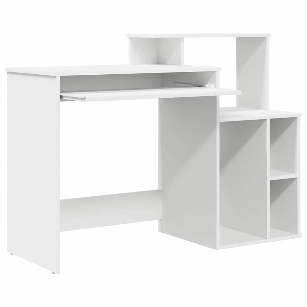 Schreibtisch mit Regal Weiß 120,5 x 44 x 88,5 cm Holzwerkstoff