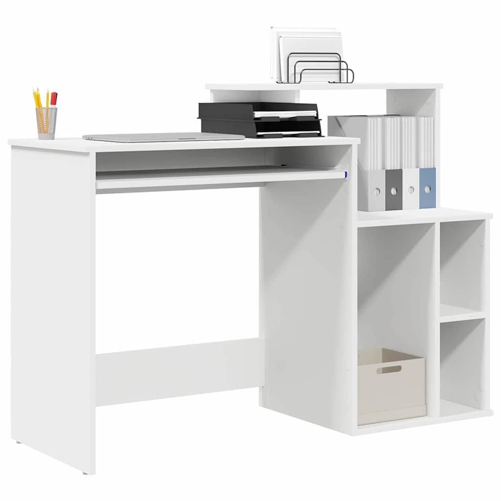Schreibtisch mit Regal Weiß 120,5 x 44 x 88,5 cm Holzwerkstoff