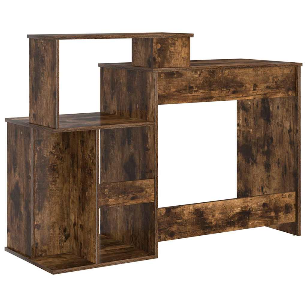 Schreibtisch mit Regal Geräucherte Eiche 120,5 x 44 x 88,5 cm