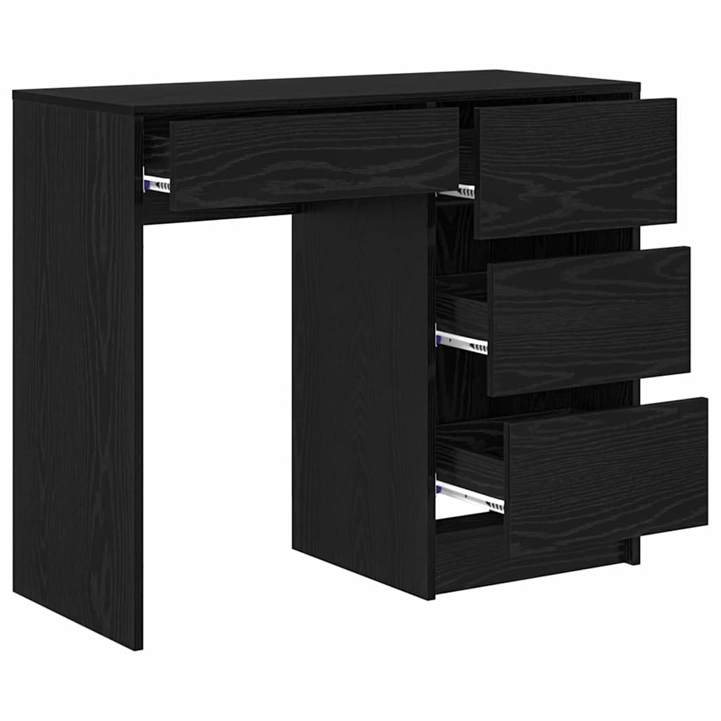 Schreibtisch Schwarz Eichen-Optik 90 x 37,5 x 75 cm