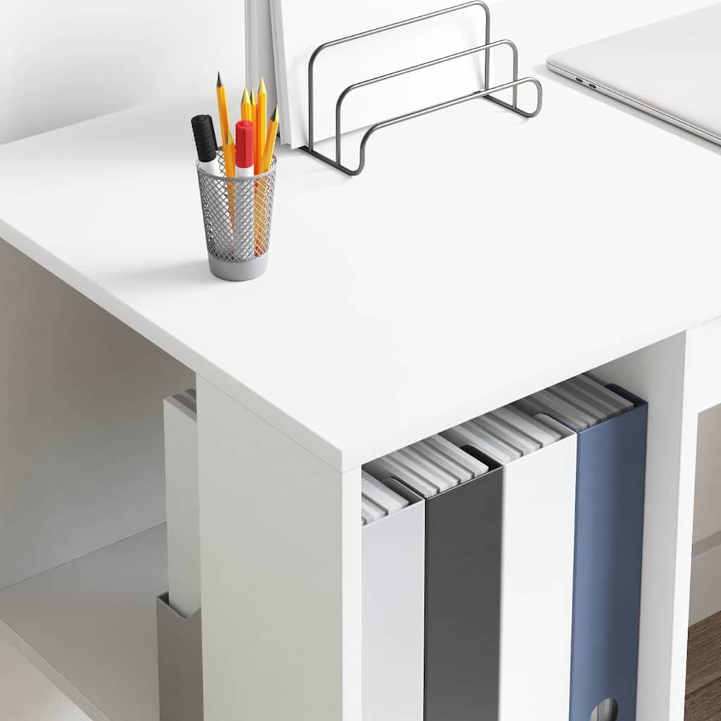 Schreibtisch mit Regal Weiß 130 x 50,5 x 75 cm Holzwerkstoff