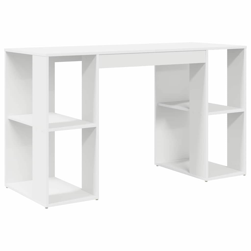 Schreibtisch mit Regal Weiß 130 x 50,5 x 75 cm Holzwerkstoff