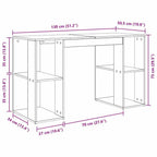 Schreibtisch mit Regal Weiß 130 x 50,5 x 75 cm Holzwerkstoff