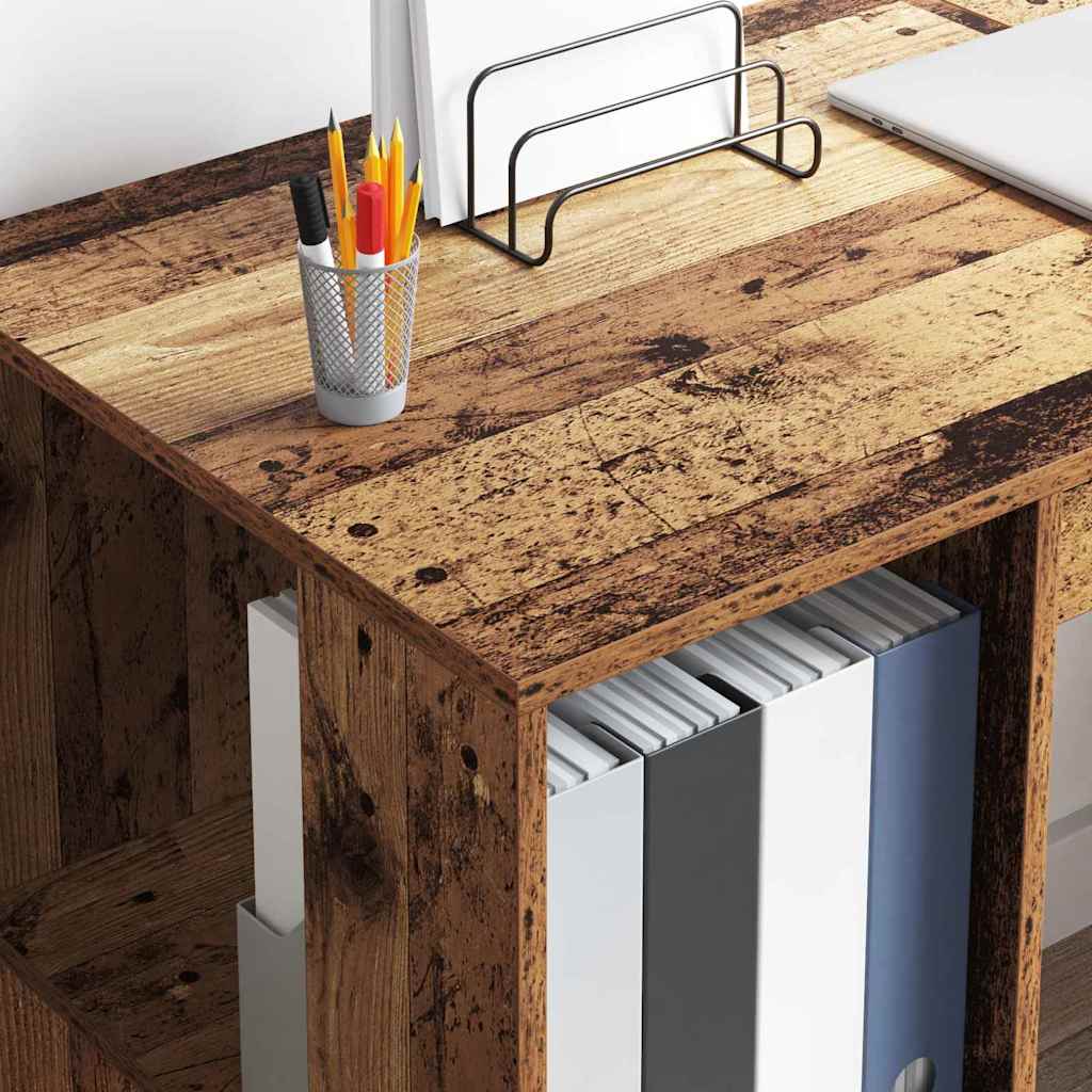 Schreibtisch mit Regal Altholz 130 x 50,5 x 75 cm Holzwerkstoff