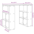 Schreibtisch mit Regal Weiß 90 x 50 x 75 cm Holzwerkstoff